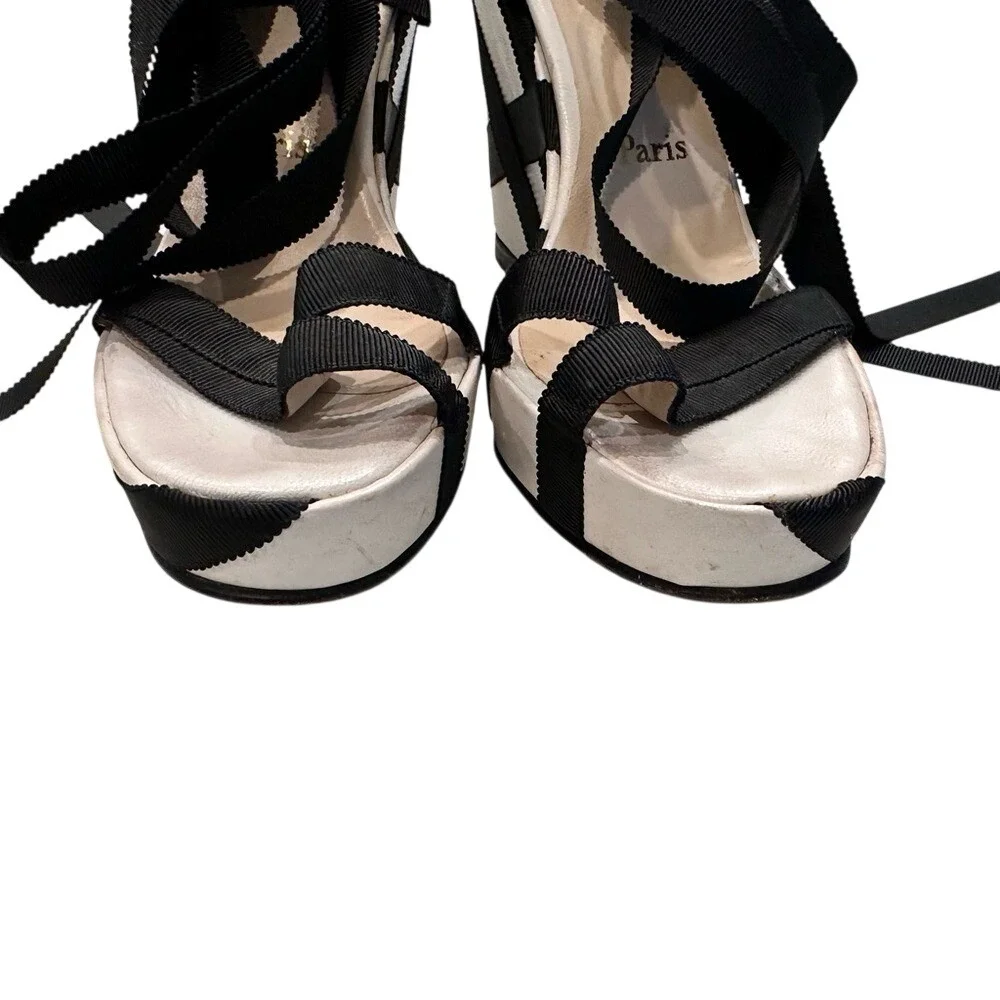 Christian Louboutin‎ Black Ribbon Sandals 38.5eu 8.5